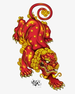 Transparent Japanese Tattoo Png - Foo Dog Chinese Lion Tattoo, Png Download, Transparent PNG