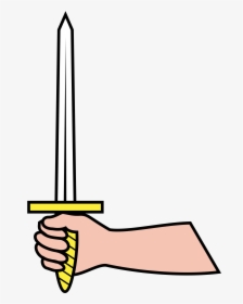 Heraldry Vector Sword Vector Freeuse Library - Sword In Hand Clipart, HD Png Download, Transparent PNG