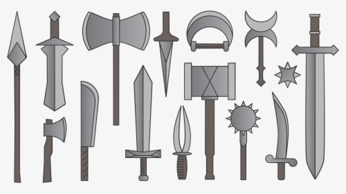 Melee Weapon Set Vector Graphics, HD Png Download, Transparent PNG
