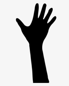 Raised Hand In Silhouette - Child Hand Silhouette Png, Transparent Png, Transparent PNG
