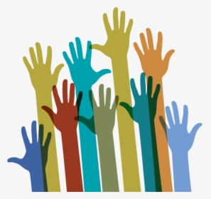Raised Hands Of Different Colors - Hands Different Color Png, Transparent Png, Transparent PNG