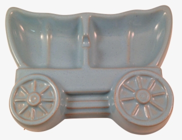 Vintage Frankoma Pottery Covered Wagon Sky Blue Ashtray - Carriage, HD Png Download, Transparent PNG