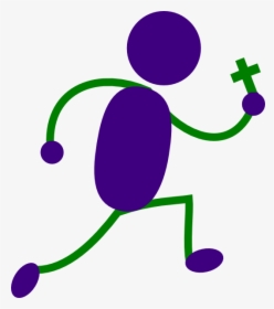 Man Running With Cross Svg Clip Arts - Running Stick Figure Png, Transparent Png, Transparent PNG