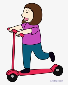 Scooter Girl Clip Art - Girl On A Scooter Clip Art, HD Png Download, Transparent PNG