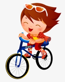 Boy Riding A Tricycle Png - Kids Cycling Clipart, Transparent Png, Transparent PNG