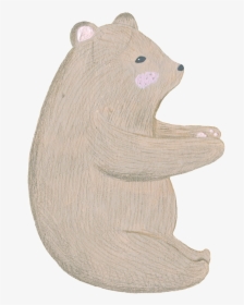 Cartoon Version Of Hand Painted Sitting Cute Bear - Grizzly Bear, HD Png Download, Transparent PNG