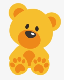 Orange Teddy Bear Clipart - Yellow Teddy Bear Clipart, HD Png Download, Transparent PNG