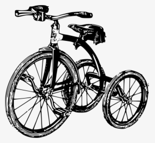 Png Black And White Tricycle, Transparent Png, Transparent PNG