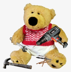 Teddy, Bear, Toy, Cute, Tools, Handyman, Repairs - Teddy Bear With Tools, HD Png Download, Transparent PNG