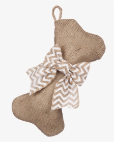 Mini-bone Natural Burlap Stocking With Optional Bow - Woolen, HD Png Download, Transparent PNG