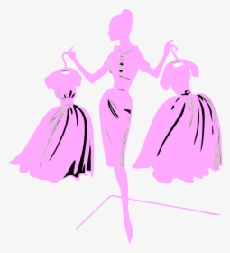 Fashion Model Pink Dress Clip Art At Clker - Fashion Clip Art, HD Png Download, Transparent PNG