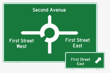 Green Street Sign Png - Roundabout Street Sign, Transparent Png, Transparent PNG