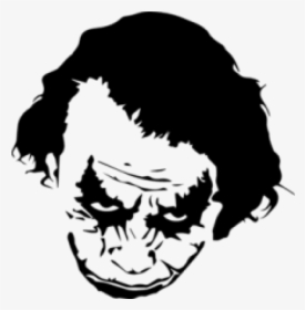 Joker Harley Quinn Stencil Art - Heath Ledger Joker Black And White Art, HD Png Download, Transparent PNG