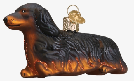 Long-haired Dachshund Dog Old World Glass Ornament - Dachshund, HD Png Download, Transparent PNG
