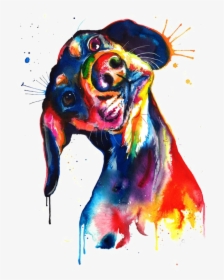 Canvas Watercolor Print Puppy Painting Dachshund Clipart - Dachshund Watercolor, HD Png Download, Transparent PNG