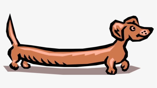 Vector Illustration Of Cartoon Wiener Dog Dachshund - Weiner Dog Clip Art, HD Png Download, Transparent PNG