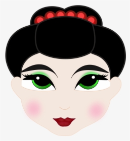 Geisha Japanese Anime - Chinese Woman Face Cartoon, HD Png Download, Transparent PNG