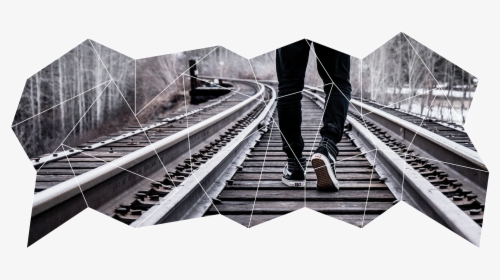 Student Walking On Train Tracks - Black Man Walking Away, HD Png Download, Transparent PNG