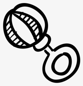 Rattle Hand Drawn Baby Toy - Rattle Baby Icon Png, Transparent Png, Transparent PNG