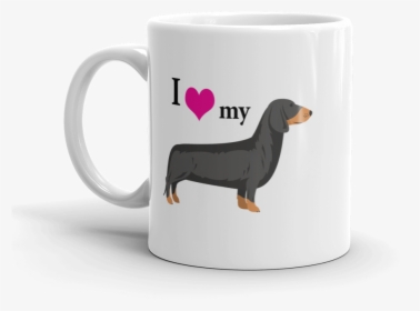 Dachshund I Heart My Mockup Handle On Left 11oz - Dachshund, HD Png Download, Transparent PNG