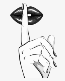 #secret #hush #shh #shhh #sticker #tumblr #aesthetic - Finger On Lips Drawing, HD Png Download, Transparent PNG