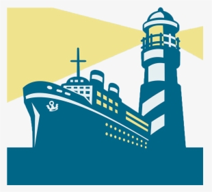 Cargo Ship Lighthouse Boat Clip Art - Free Lighthouse And Ship Png, Transparent Png, Transparent PNG