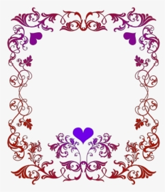 Girly Border Png File - Valentines Day Border Clip Art, Transparent Png, Transparent PNG