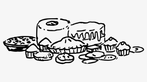 Bakery, Cake, Baking, Frosting, Pastry, Desserts - Pastries Black And White Png, Transparent Png, Transparent PNG