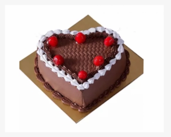 Heart Shape Chocolate Cream Cake - Heart Shape Chocolate Cake, HD Png Download, Transparent PNG