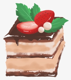 Strawberry Chocolate Cake Png And Psd - Kek Png, Transparent Png, Transparent PNG