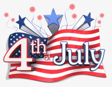 Flag Behind Fourth Of July Text 1600 Clr 12285 - Happy 4th Of July Png, Transparent Png, Transparent PNG