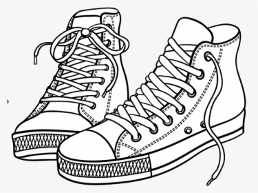 Coloring Shoes High Tops - Red Shoes Clip Art, HD Png Download, Transparent PNG