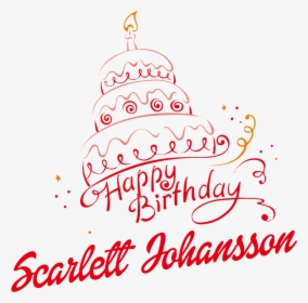 Scarlett Johansson Happy Birthday Vector Cake Name - Illustration, HD Png Download, Transparent PNG