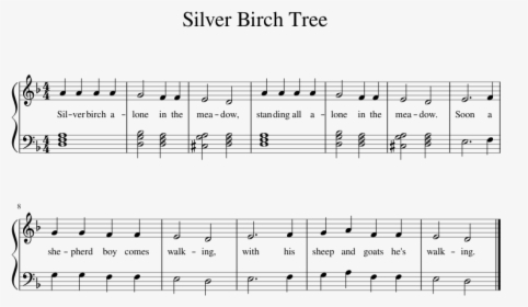 Transparent Birch Tree Png - Sheet Music, Png Download, Transparent PNG