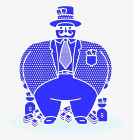 Blue Illustration - Fat Man - Illustration, HD Png Download, Transparent PNG