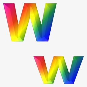 Letter W 3d Abc Alphabet Rainbow - Clipart Letters Free Rainbow Alphabet Png, Transparent Png, Transparent PNG