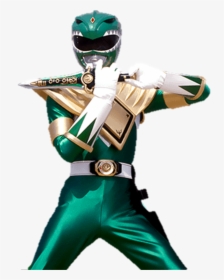 Mighty Morphin Green Ranger & Dragon Dagger - Mighty Morphin Power Rangers Png, Transparent Png, Transparent PNG