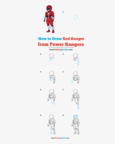 How To Draw The Red Ranger From Power Rangers - Power Rangers Drawing Easy, HD Png Download, Transparent PNG