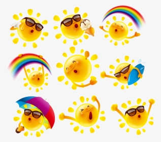 Cute Poster Material Illustration Vector Design Sun - พระอาทิตย์ การ์ตูน น่า รัก, HD Png Download, Transparent PNG