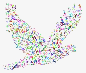 Prismatic Flying Peace Dove Typography No Background - Peace Dove Transparent Background, HD Png Download, Transparent PNG