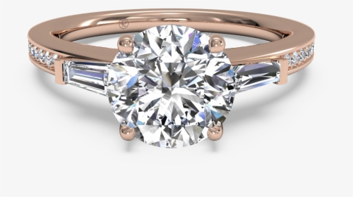 Round Diamond Band Engagement Ring, HD Png Download, Transparent PNG