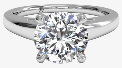 Ritani 1rz7234-5448 Classic Solitaire Diamond Cathedral - Channel Set Diamond Solitaire Ring, HD Png Download, Transparent PNG