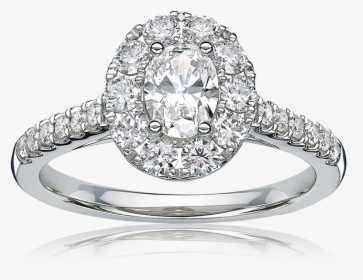 Oval Diamond Wedding Ring Halo, HD Png Download, Transparent PNG