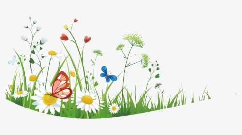 Wild Flowers With Grass - Flower Wild Grass Png, Transparent Png, Transparent PNG