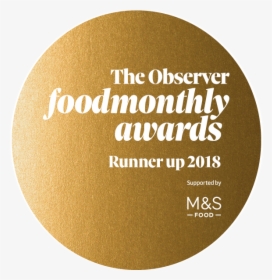 Runner Up Button - Observer Food Monthly Awards, HD Png Download, Transparent PNG