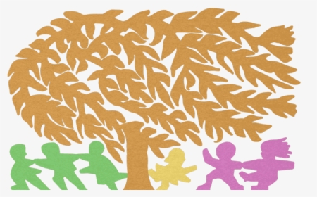 Silhouette Of Kids Playing Under A Willow Tree, HD Png Download, Transparent PNG