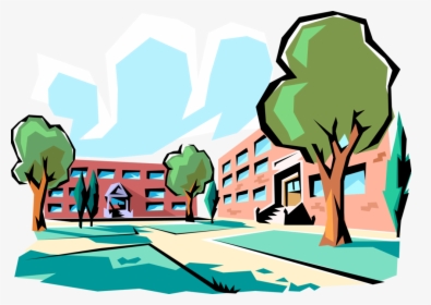 Vector Illustration Of Urban Metropolitan City School - Clipart High School, HD Png Download, Transparent PNG