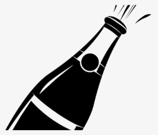 Champagne Bottle Clipart - Champagne Bottle Clipart Black And White, HD Png Download, Transparent PNG