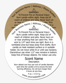Candle Warning Label - Candle Label Round, HD Png Download, Transparent PNG