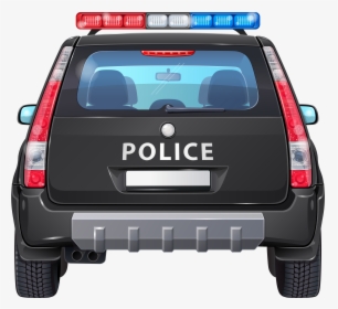 Police Car Clipart Transparent Background Clipartfox - Police Car Back Clipart, HD Png Download, Transparent PNG